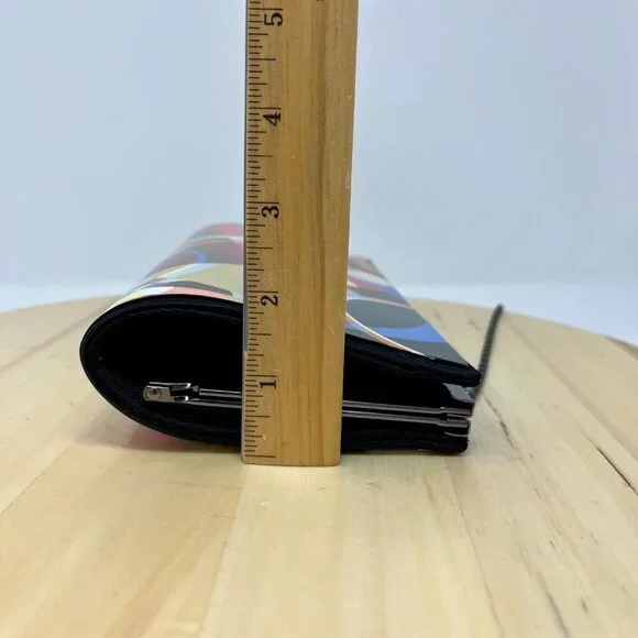 KAREN MARIE Colorful Abstract Clutch Bag with Chain - Picture 14 of 16